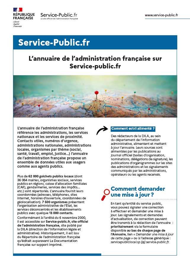 Services en ligne disponibles dans l'annuaire public